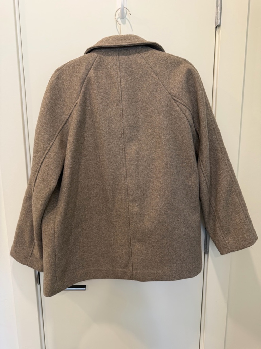 H&M Women’s Taupe Wool-Blend Pea Coat - Picture 4 of 4